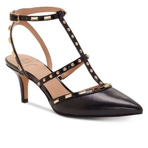 NEW!! INC Chic Black Studded Heels ankle wrap